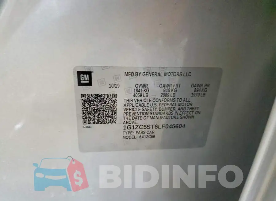 1G1ZC5ST6LF045604 Photo# 12