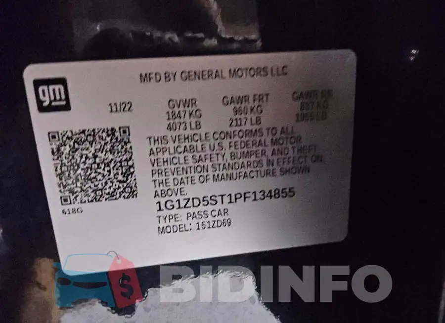 1G1ZD5ST1PF134855 Photo# 12