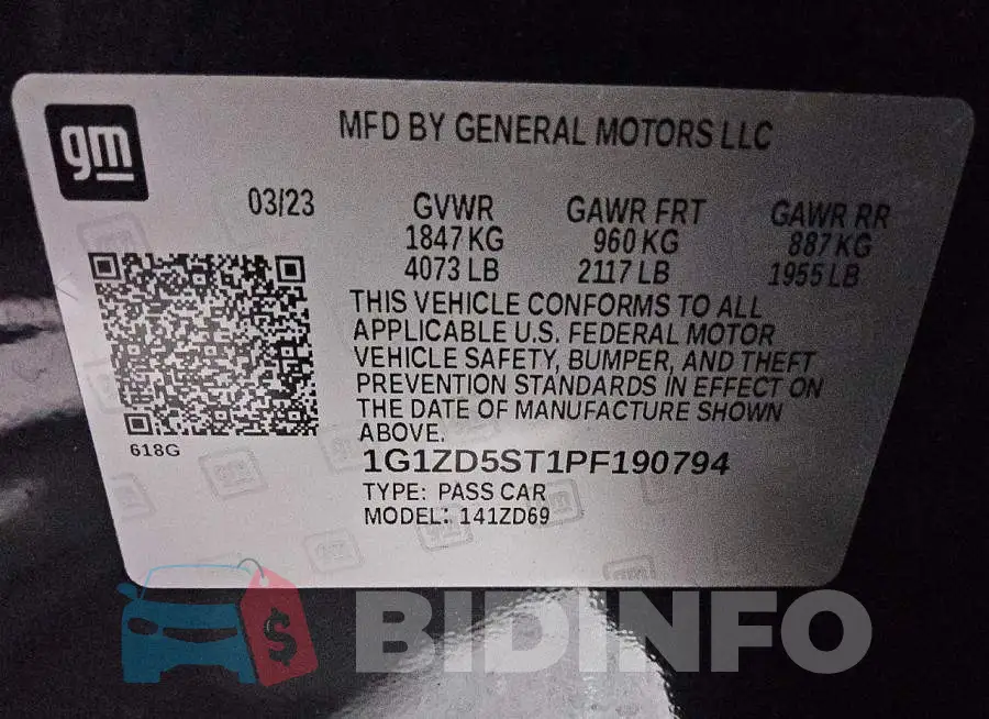 1G1ZD5ST1PF190794 Photo# 12