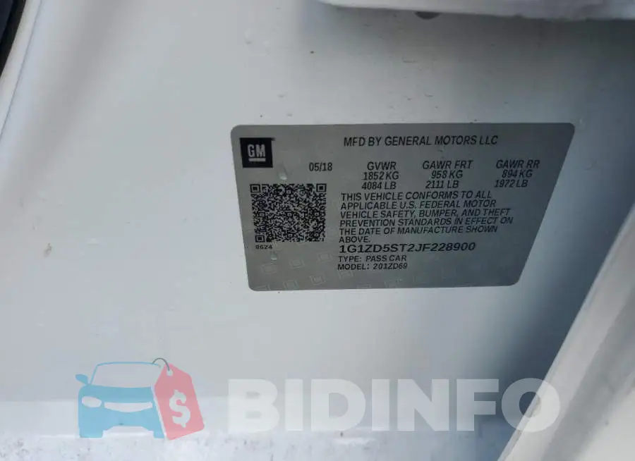 1G1ZD5ST2JF228900 Photo# 13