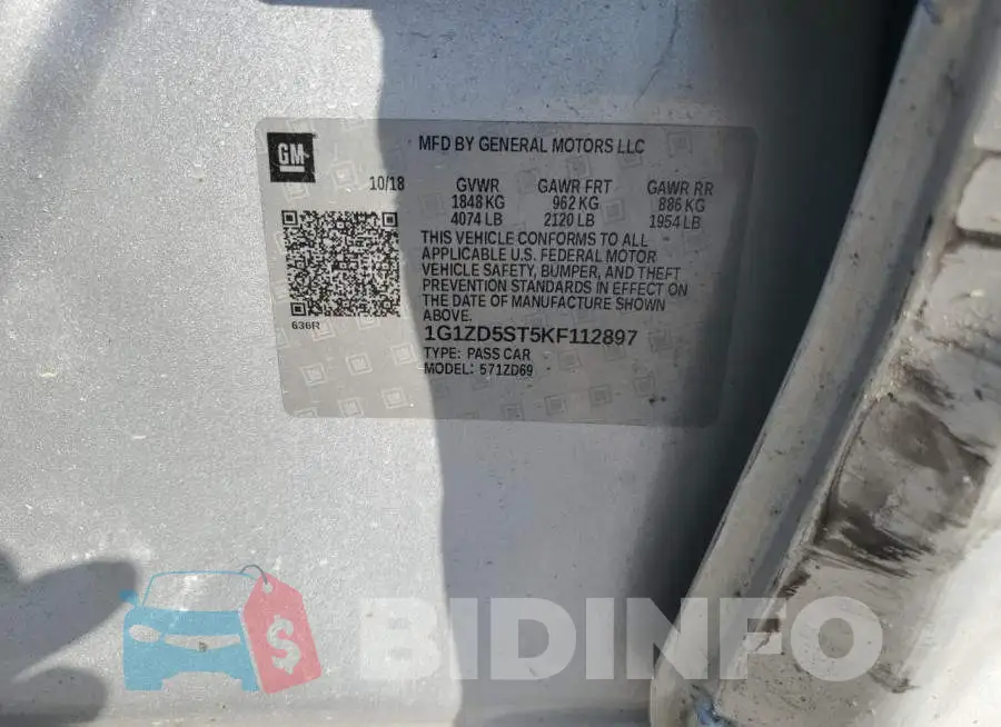 1G1ZD5ST5KF112897 Photo# 12
