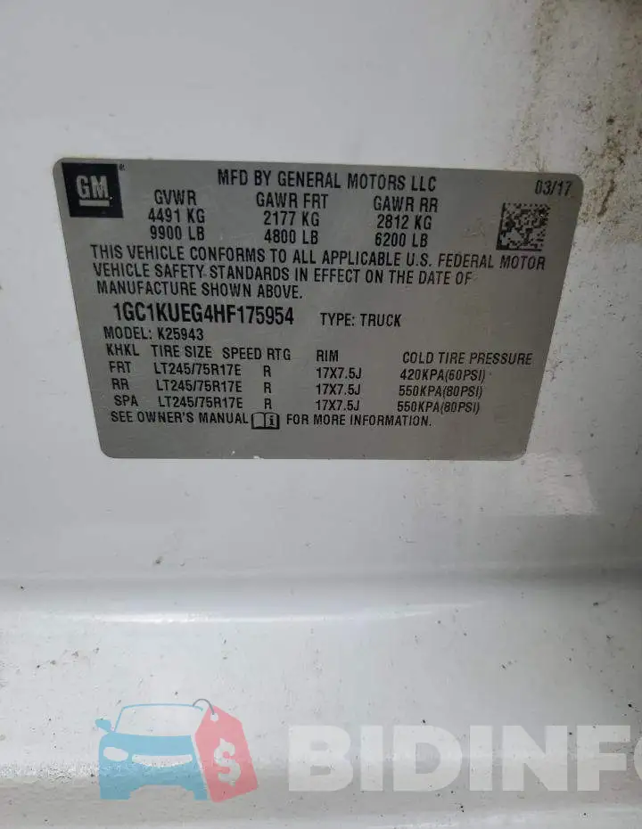 1GC1KUEG4HF175954 Photo# 12