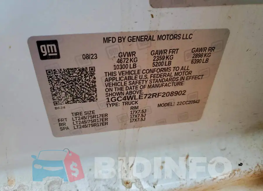 1GC4WLE72RF208902 Photo# 12