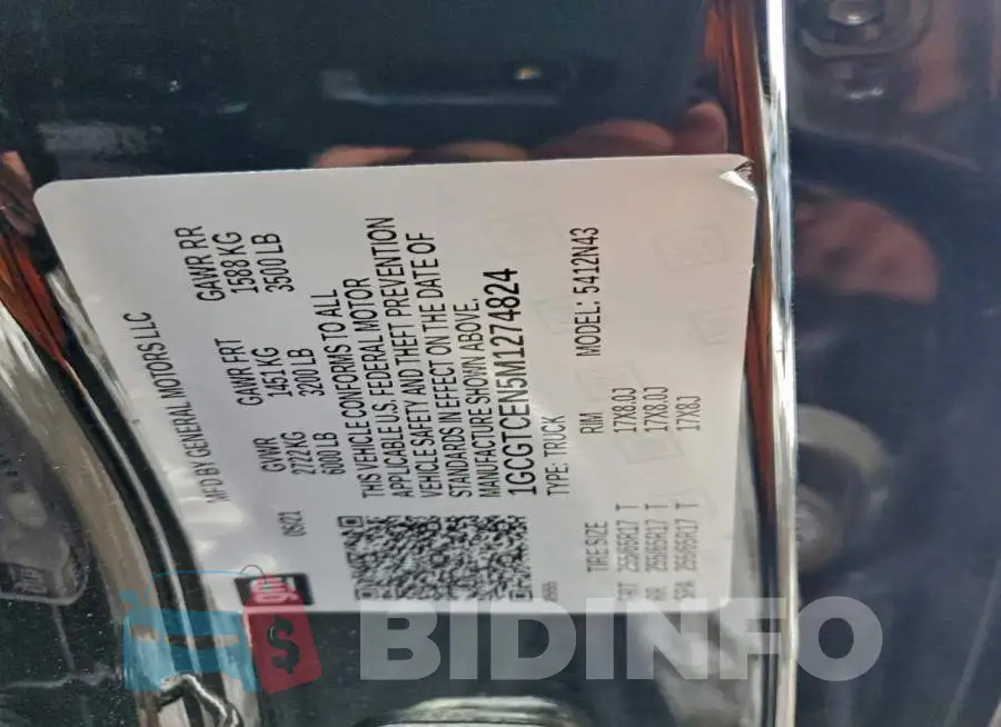 1GCGTCEN5M1274824 Photo# 12