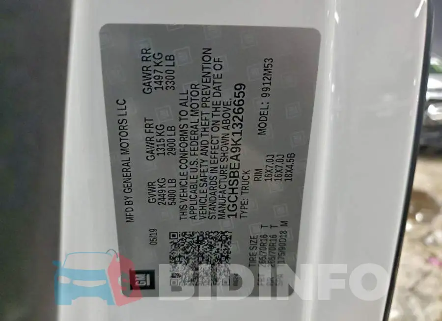 1GCHSBEA9K1326659 Photo# 13