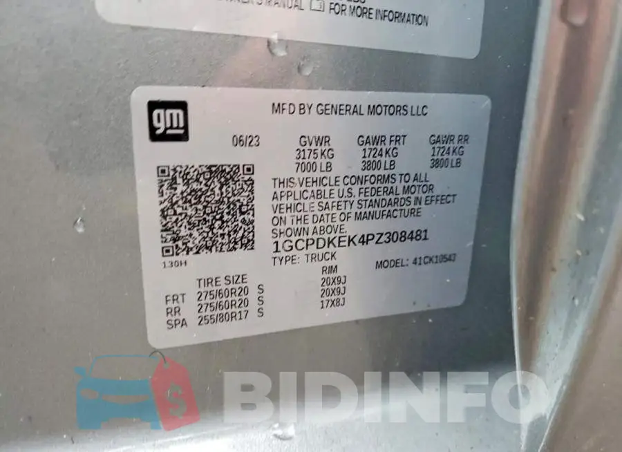 1GCPDKEK4PZ308481 Photo# 12