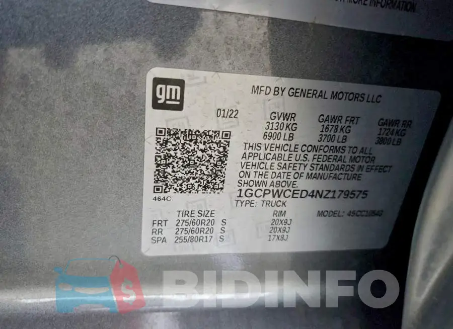 1GCPWCED4NZ179575 Photo# 12