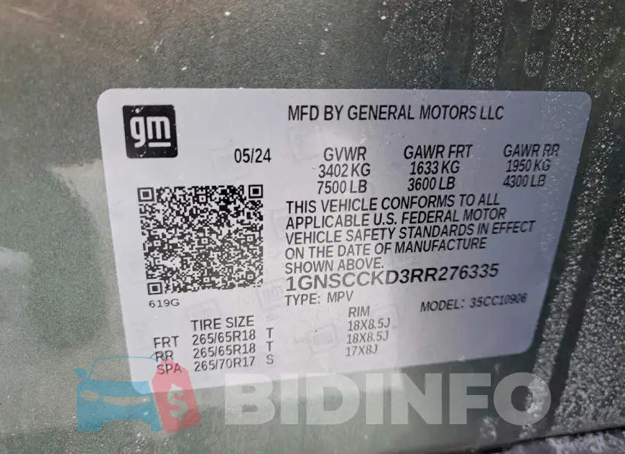 1GNSCCKD3RR276335 Photo# 14