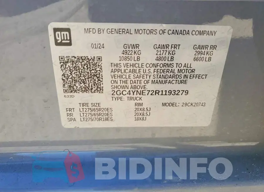 2GC4YNE72R1193279 Photo# 12
