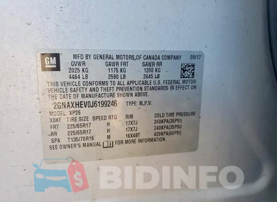 2GNAXHEV0J6199246 Photo# 12