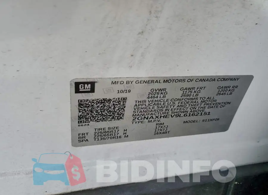 2GNAXHEV9L6162151 Photo# 14