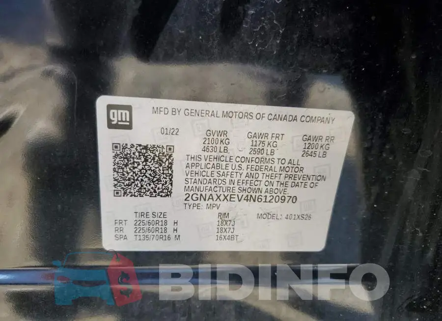 2GNAXXEV4N6120970 Photo# 13