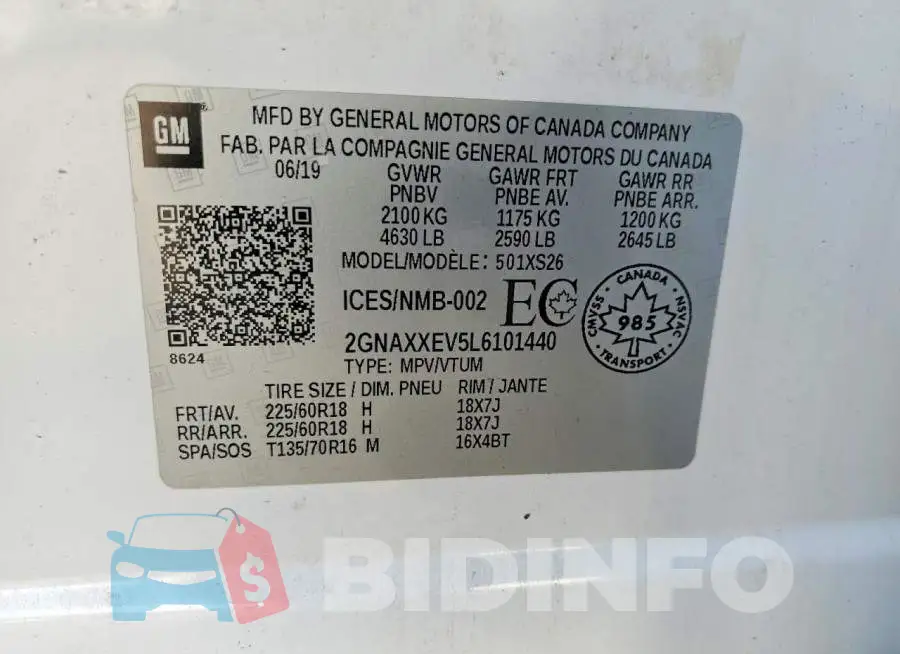 2GNAXXEV5L6101440 Photo# 12
