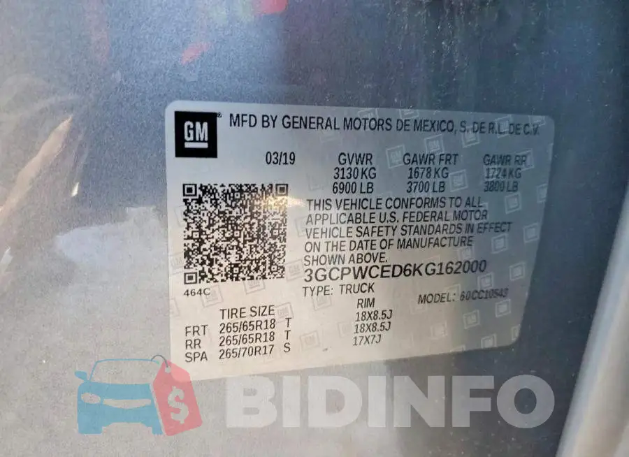 3GCPWCED6KG162000 Photo# 12
