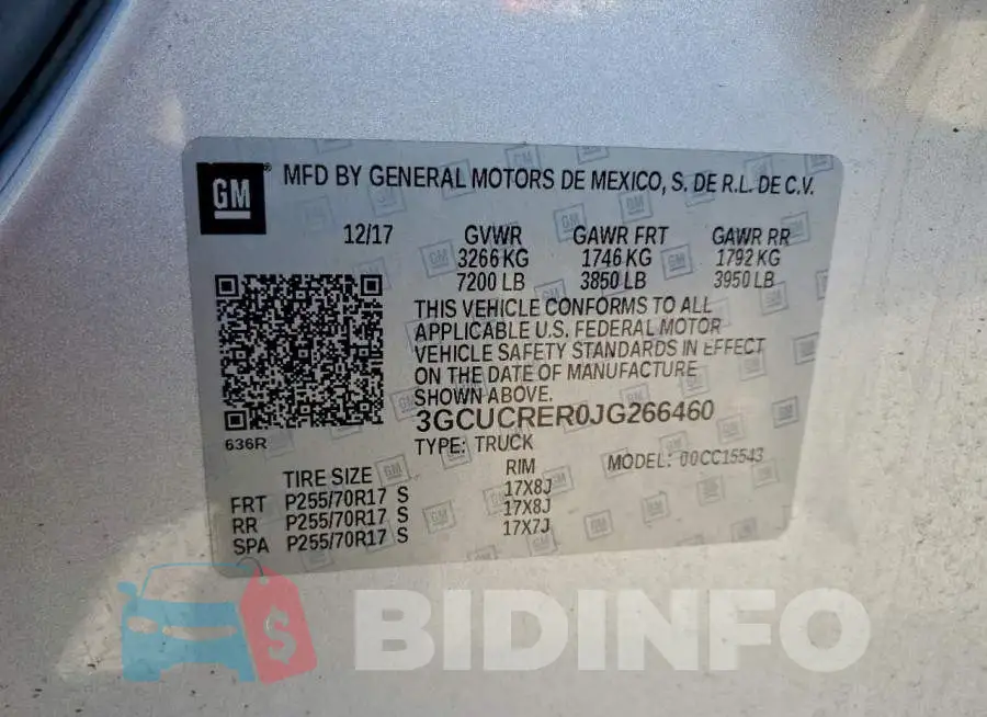 3GCUCRER0JG266460 Photo# 12