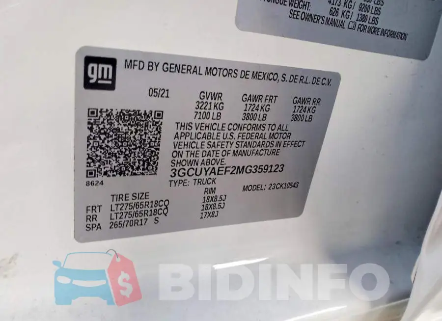 3GCUYAEF2MG359123 Photo# 12
