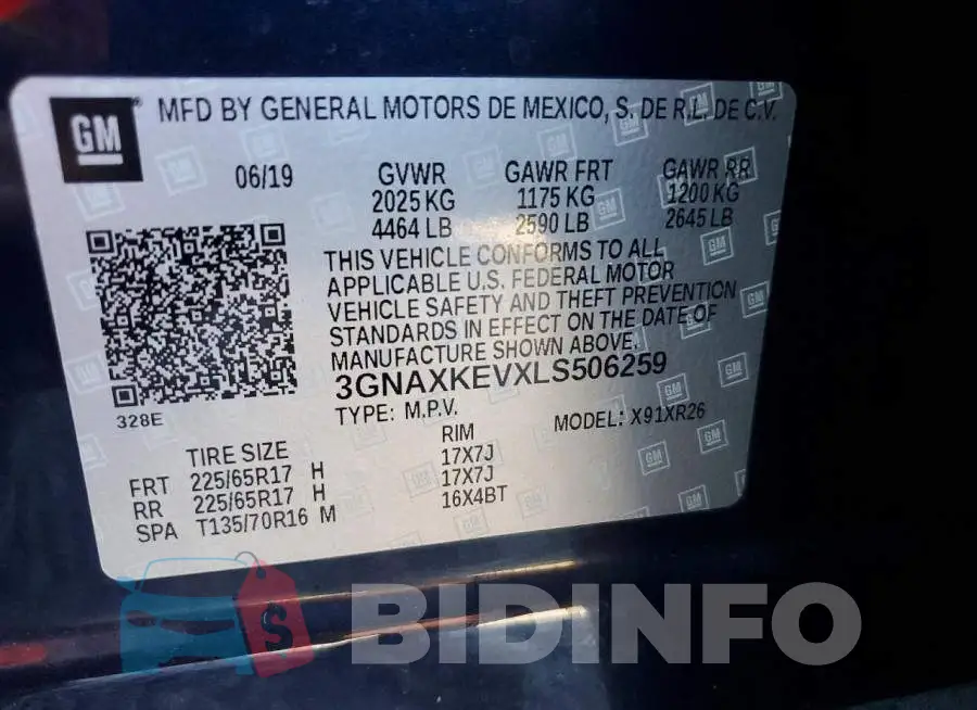 3GNAXKEVXLS506259 Photo# 13