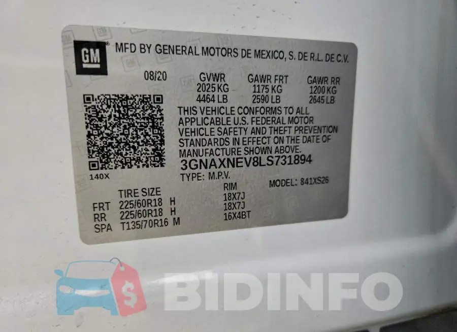 3GNAXNEV8LS731894 Photo# 12