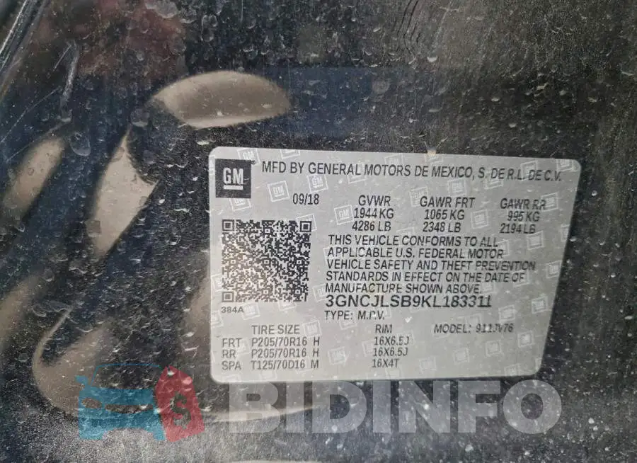 3GNCJLSB9KL183311 Photo# 13