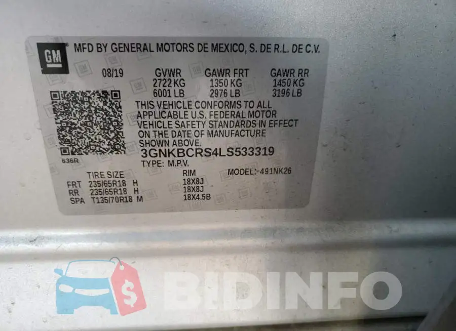 3GNKBCRS4LS533319 Photo# 13