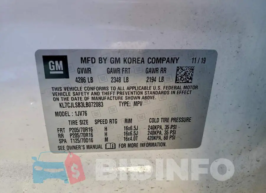 KL7CJLSB3LB072083 Photo# 12