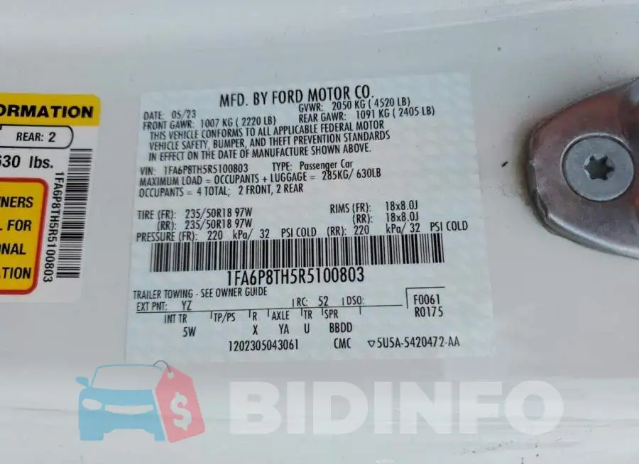 1FA6P8TH5R5100803 Photo# 12