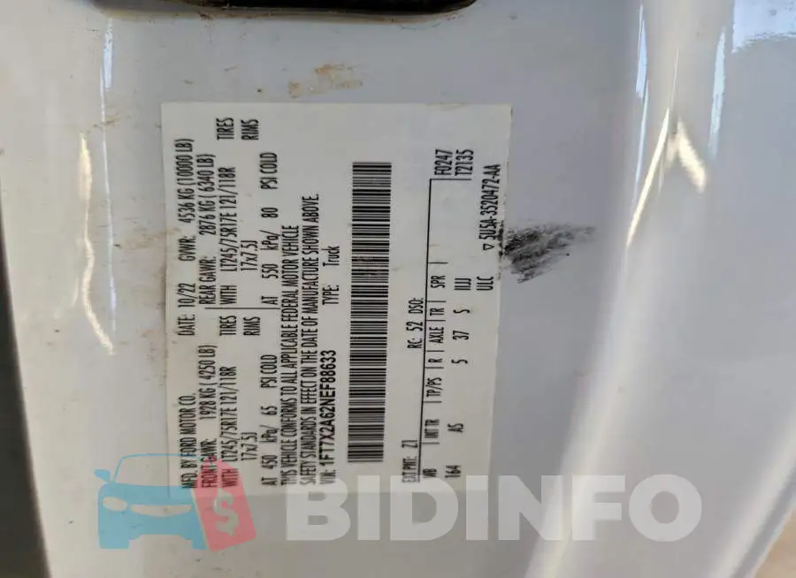 1FT7X2A62NEF88633 Photo# 12