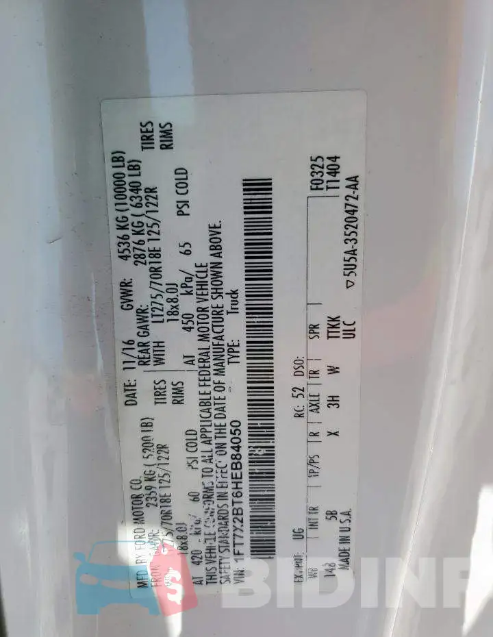 1FT7X2BT6HEB84050 Photo# 12