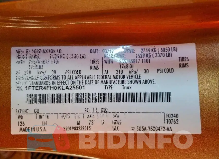 1FTER4FH0KLA25501 Photo# 12