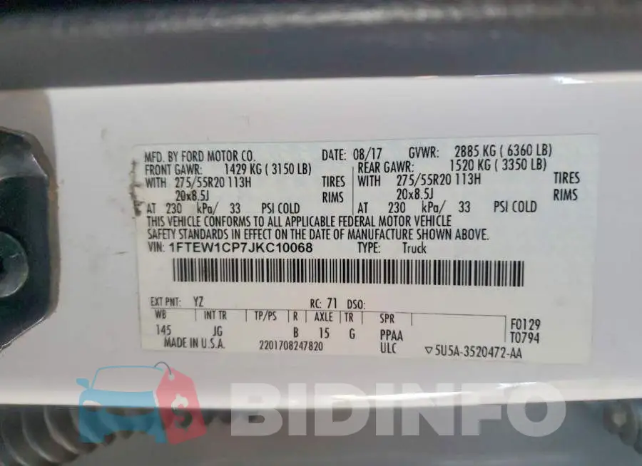 1FTEW1CP7JKC10068 Photo# 12