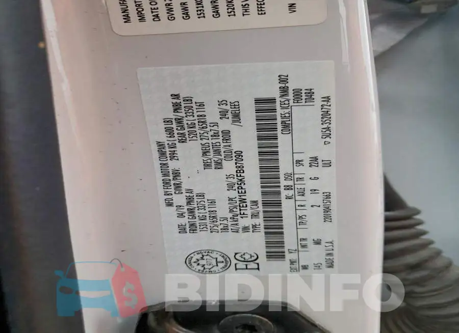 1FTEW1EP5KFB87090 Photo# 13