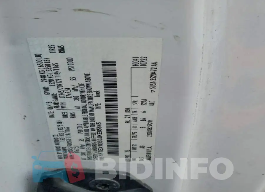 1FTEX1EB0JKE85845 Photo# 12
