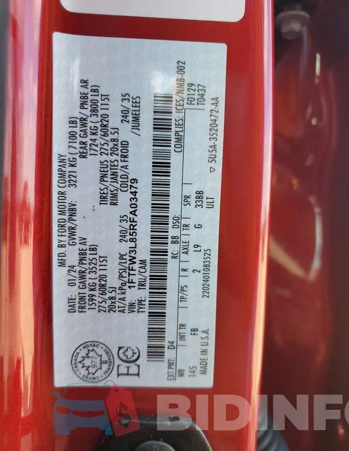 1FTFW3L85RFA03479 Photo# 12