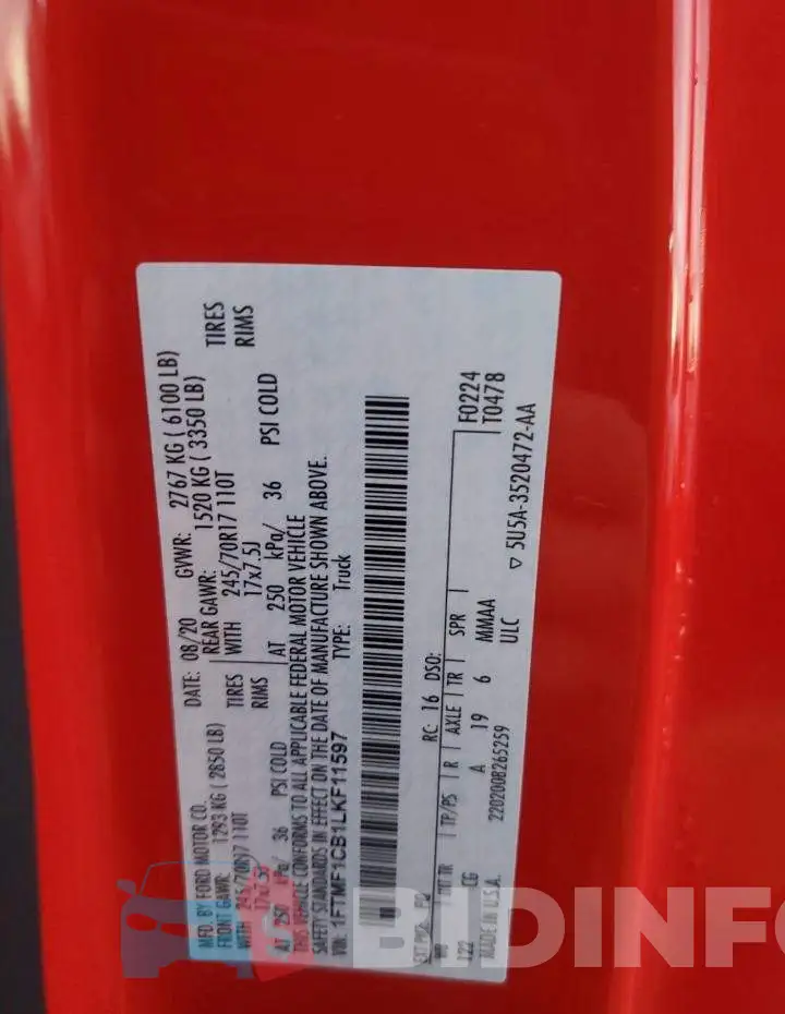 1FTMF1CB1LKF11597 Photo# 12