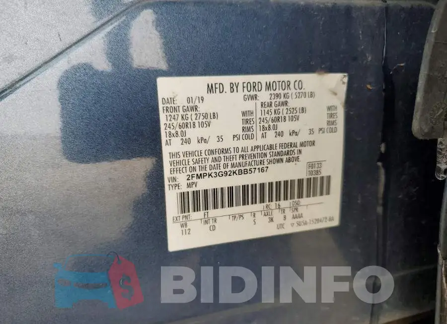 2FMPK3G92KBB57167 Photo# 13