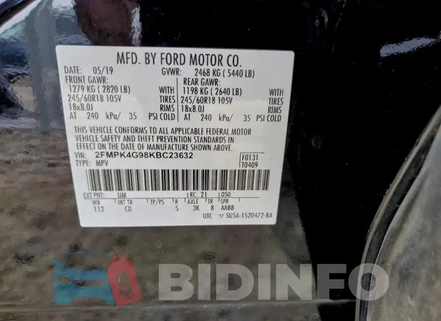 2FMPK4G98KBC23632 Photo# 14