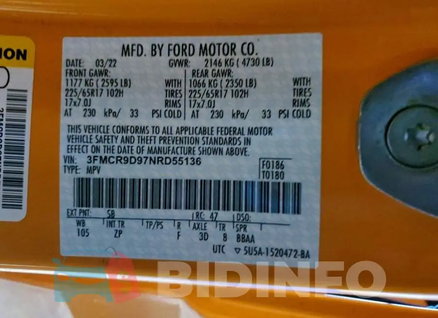 3FMCR9D97NRD55136 Photo# 13
