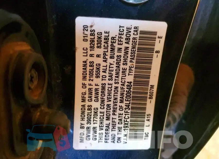 19XFC1F34LE006484 Photo# 12