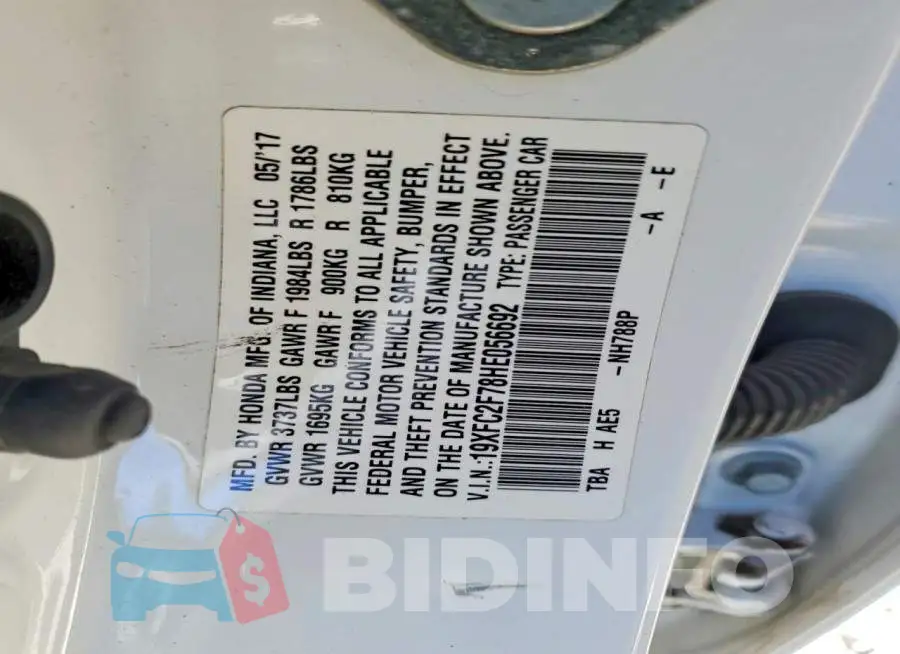 19XFC2F78HE056692 Photo# 12