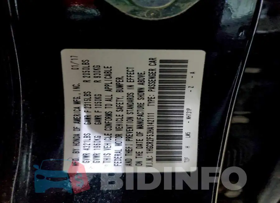 1HGCR2F53HA142111 Photo# 13
