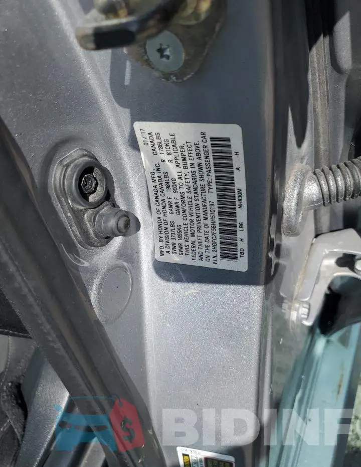 2HGFC2F56HH510197 Photo# 12
