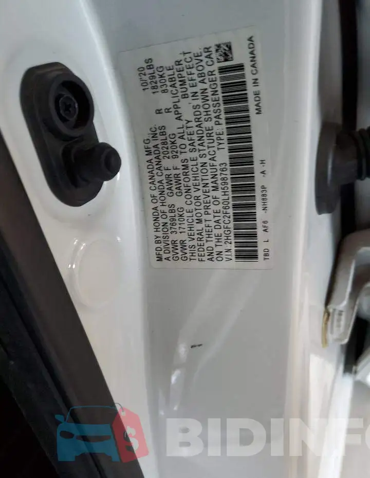 2HGFC2F60LH598763 Photo# 12