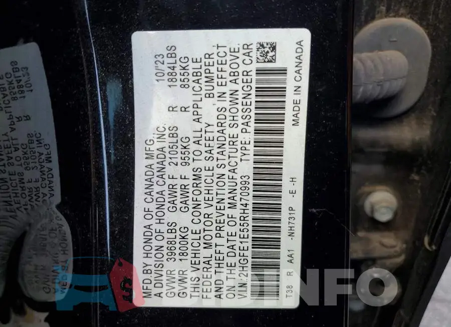 2HGFE1E55RH470993 Photo# 12
