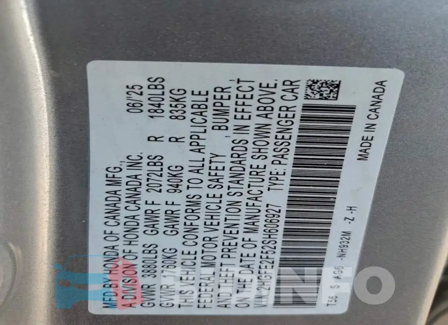 2HGFE2F52SH606927 Photo# 12