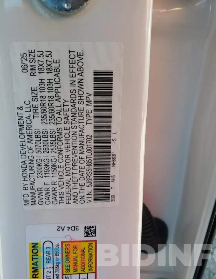 5J6RS5H85TL001702 Photo# 14