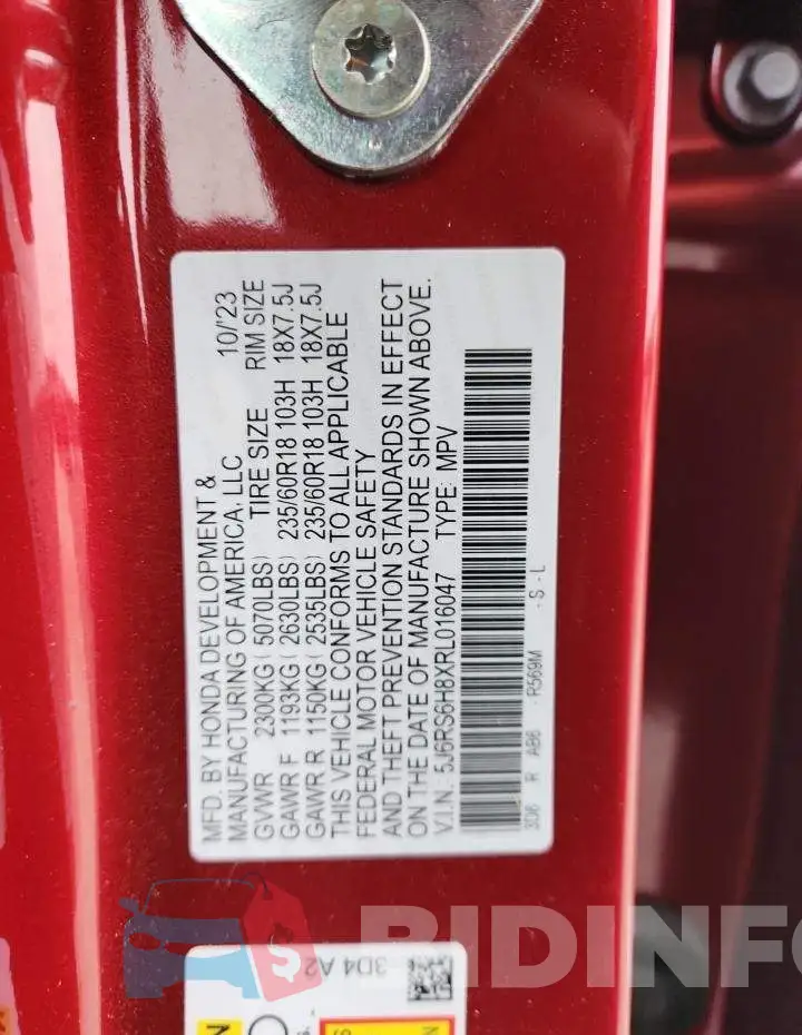 5J6RS6H8XRL016047 Photo# 13