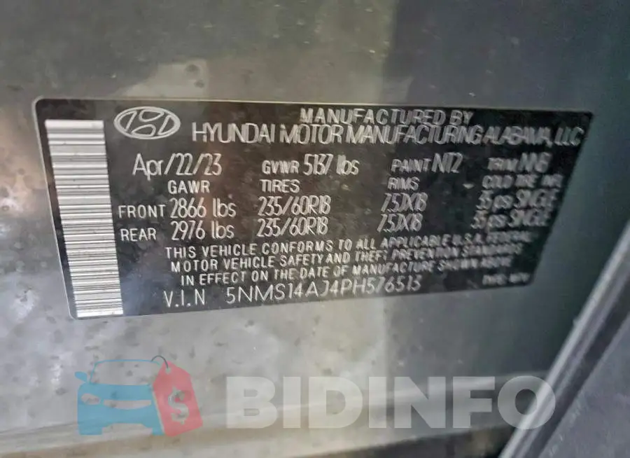 5NMS14AJ4PH576513 Photo# 13