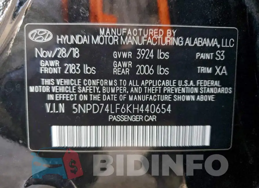 5NPD74LF6KH440654 Photo# 13