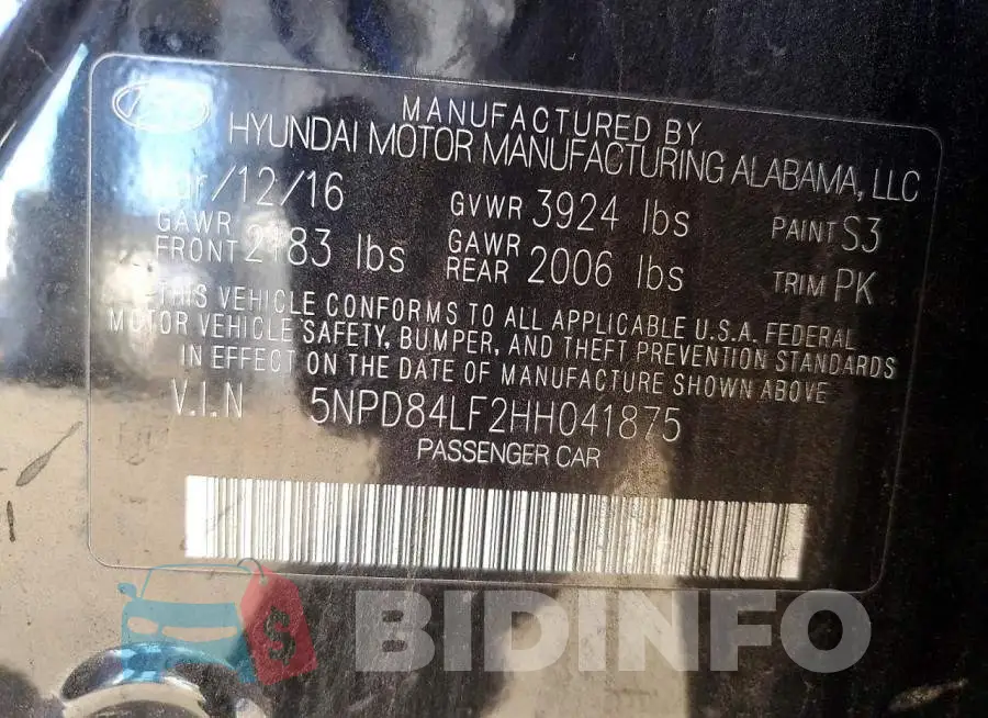 5NPD84LF2HH041875 Photo# 12