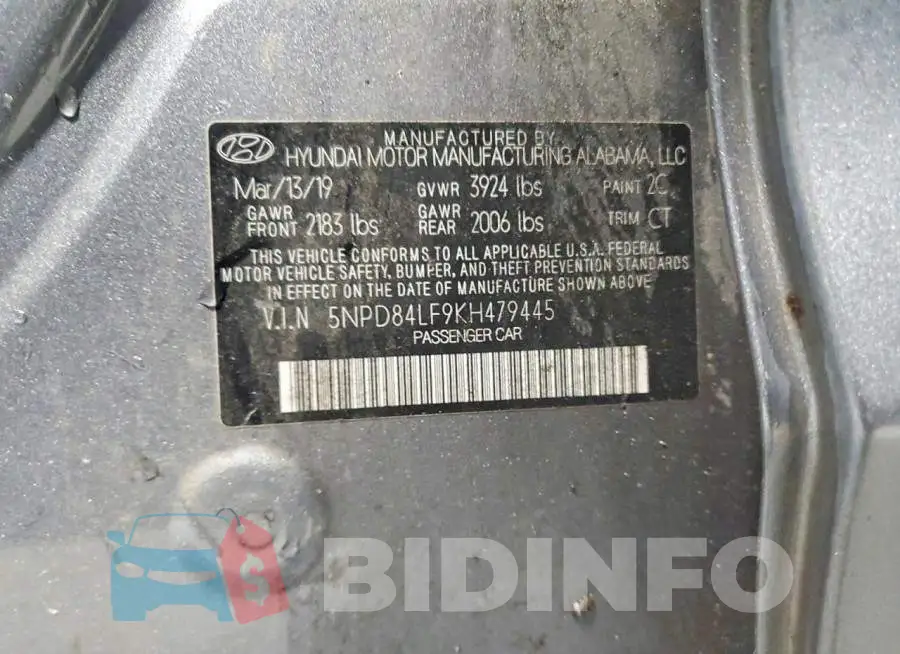 5NPD84LF9KH479445 Photo# 12
